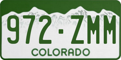 CO license plate 972ZMM