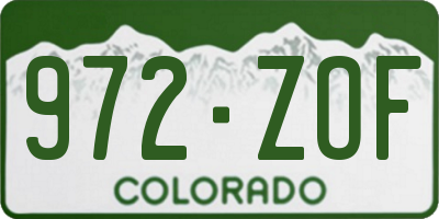 CO license plate 972ZOF