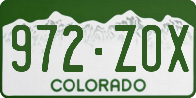 CO license plate 972ZOX