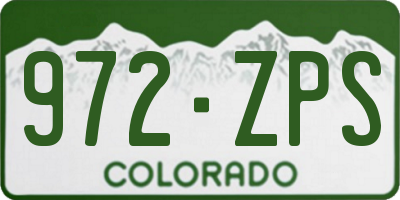 CO license plate 972ZPS