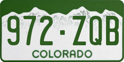 CO license plate 972ZQB