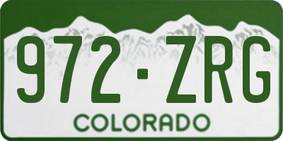 CO license plate 972ZRG
