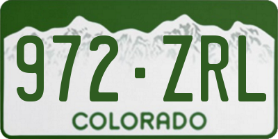 CO license plate 972ZRL