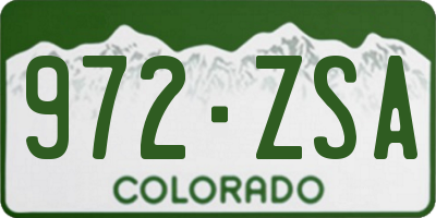 CO license plate 972ZSA