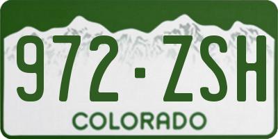 CO license plate 972ZSH
