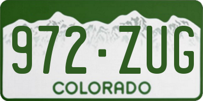 CO license plate 972ZUG