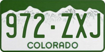 CO license plate 972ZXJ