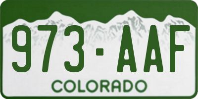 CO license plate 973AAF