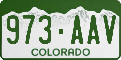 CO license plate 973AAV