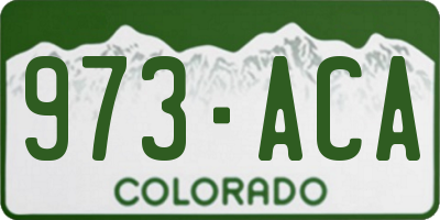 CO license plate 973ACA