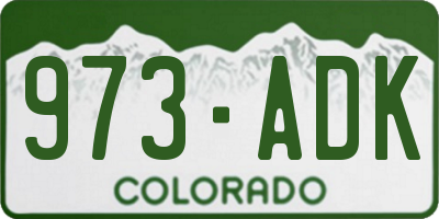 CO license plate 973ADK