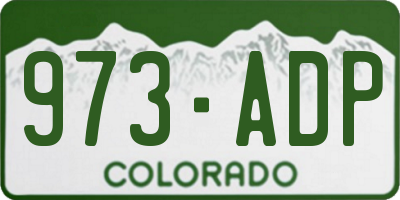 CO license plate 973ADP