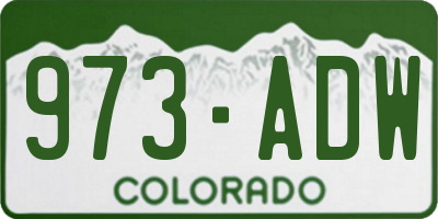 CO license plate 973ADW