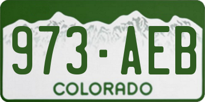 CO license plate 973AEB