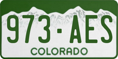 CO license plate 973AES