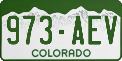 CO license plate 973AEV