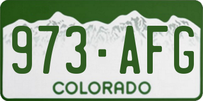 CO license plate 973AFG