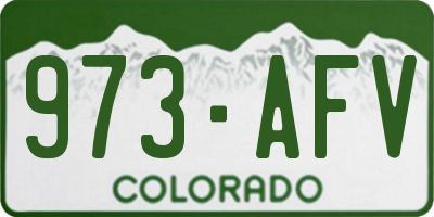 CO license plate 973AFV