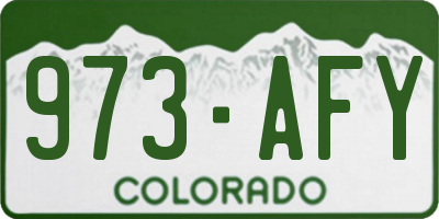CO license plate 973AFY