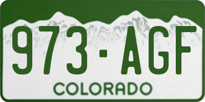 CO license plate 973AGF