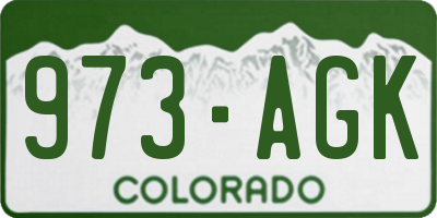 CO license plate 973AGK