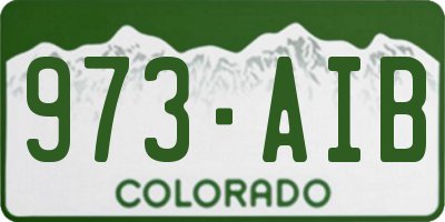 CO license plate 973AIB