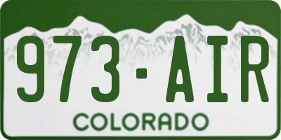 CO license plate 973AIR