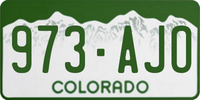 CO license plate 973AJO