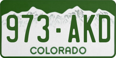 CO license plate 973AKD