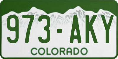 CO license plate 973AKY