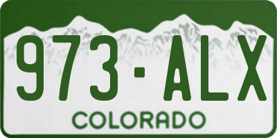 CO license plate 973ALX