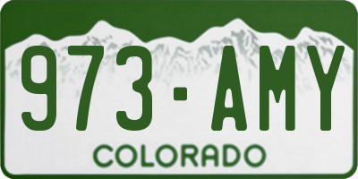 CO license plate 973AMY