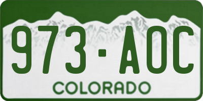 CO license plate 973AOC
