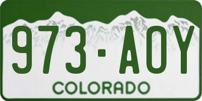 CO license plate 973AOY