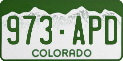 CO license plate 973APD