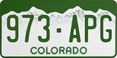 CO license plate 973APG
