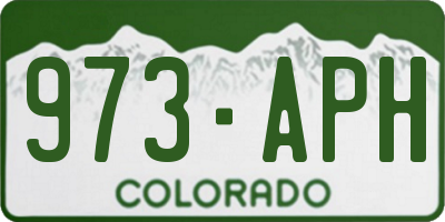 CO license plate 973APH