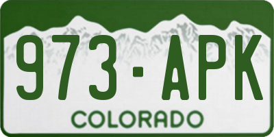 CO license plate 973APK
