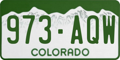 CO license plate 973AQW
