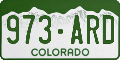 CO license plate 973ARD