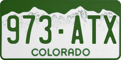 CO license plate 973ATX