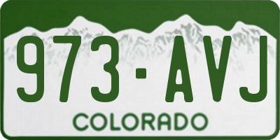 CO license plate 973AVJ