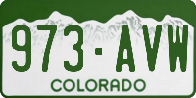 CO license plate 973AVW