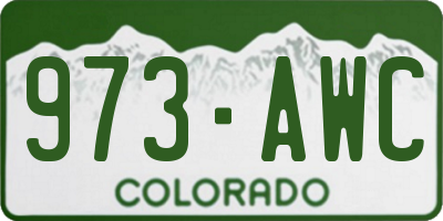 CO license plate 973AWC