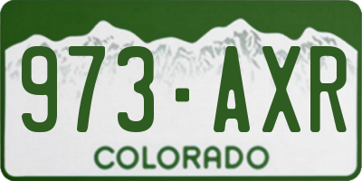 CO license plate 973AXR