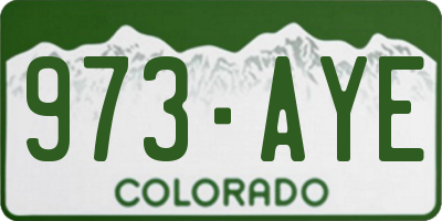CO license plate 973AYE
