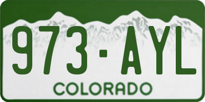 CO license plate 973AYL