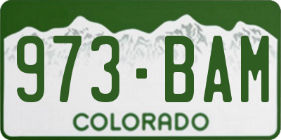 CO license plate 973BAM