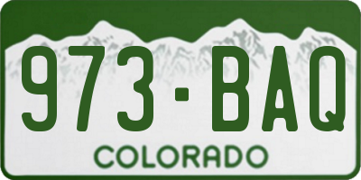 CO license plate 973BAQ