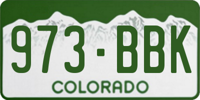 CO license plate 973BBK